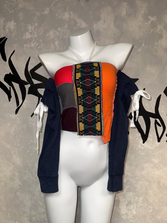 Patchwork Remake Girl Top(Two-piece)
