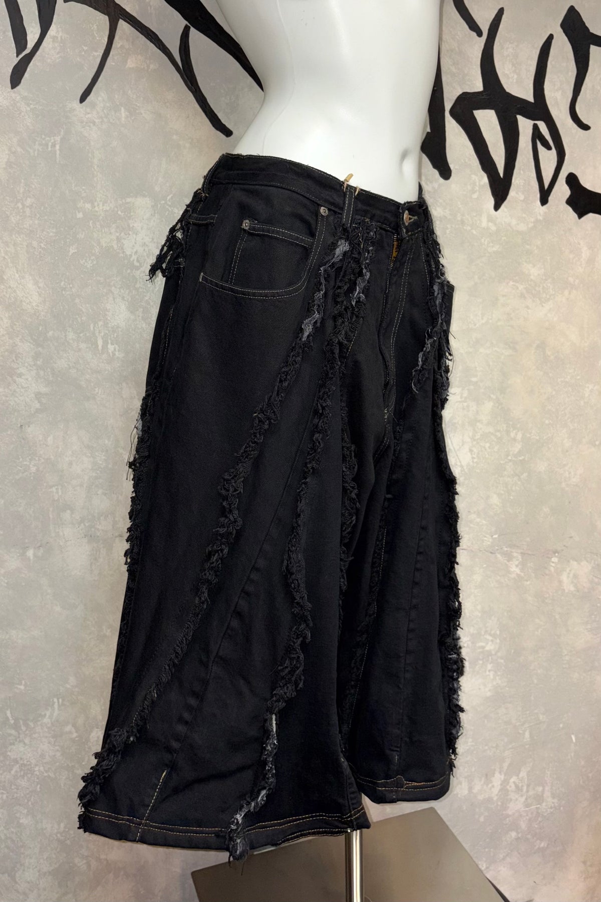 Remake Vintage 牛仔褲（三角款-黑色）30吋 #JORT002