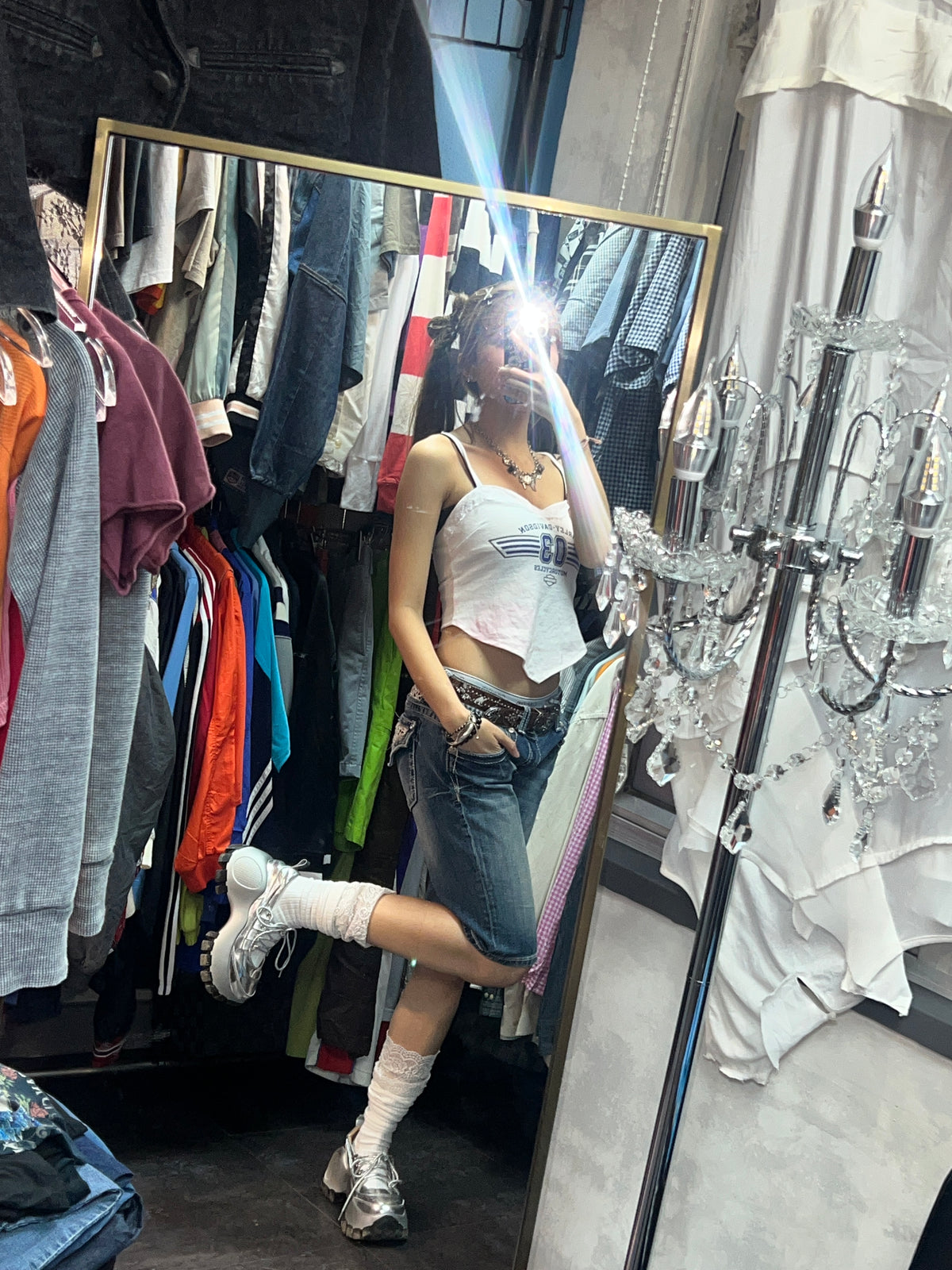 Y2K vtg floral lace shorts