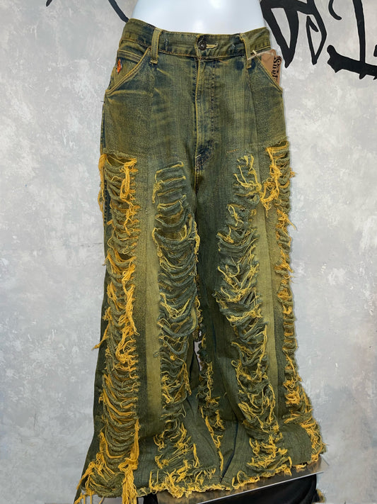 Remake Vintage Jeans (Ripped-Yellow) 32” #REJYE02