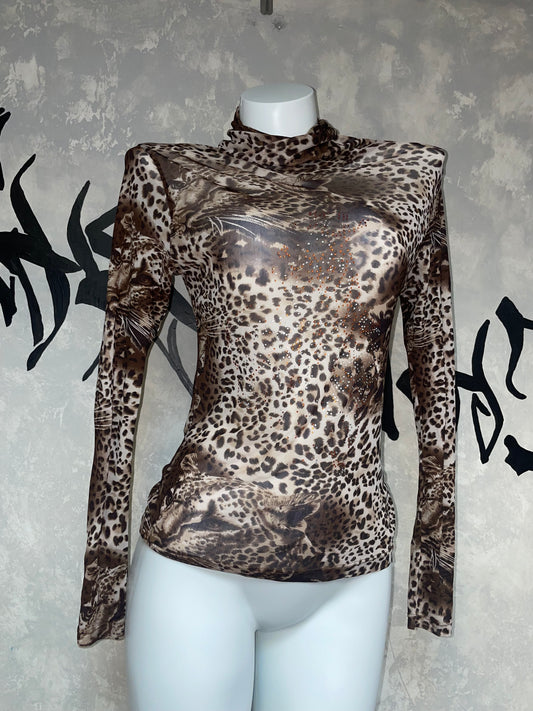 Leopard Printed Vintage Top