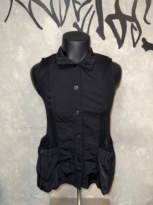 Vintage Fishnet Layered Vest