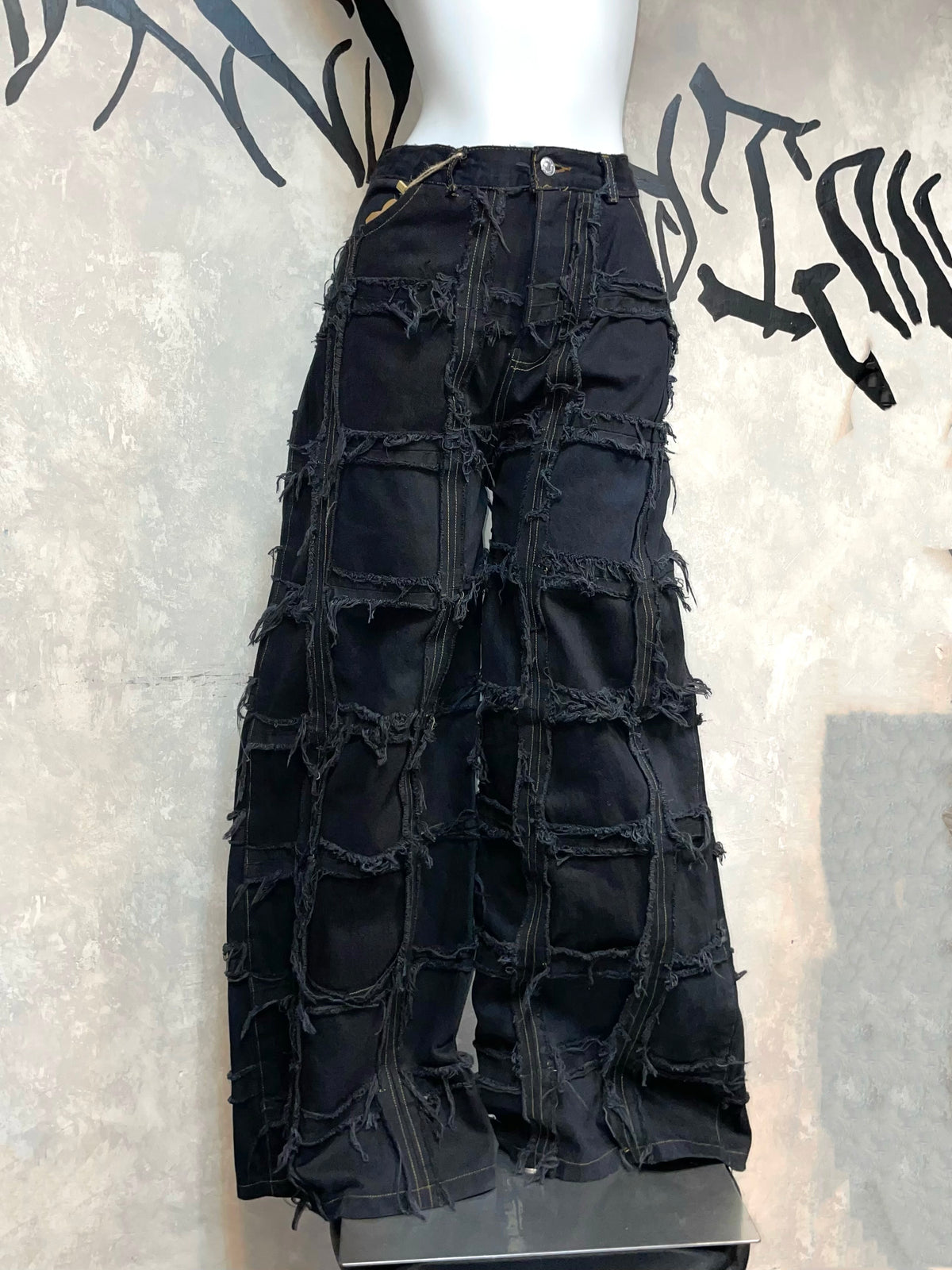 Remake Vintage Jeans (Ripped-Grid//Black) 30” #REJRGB01