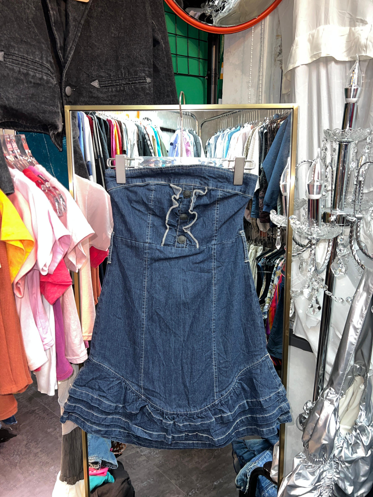 Y2K Denim Tube Dress