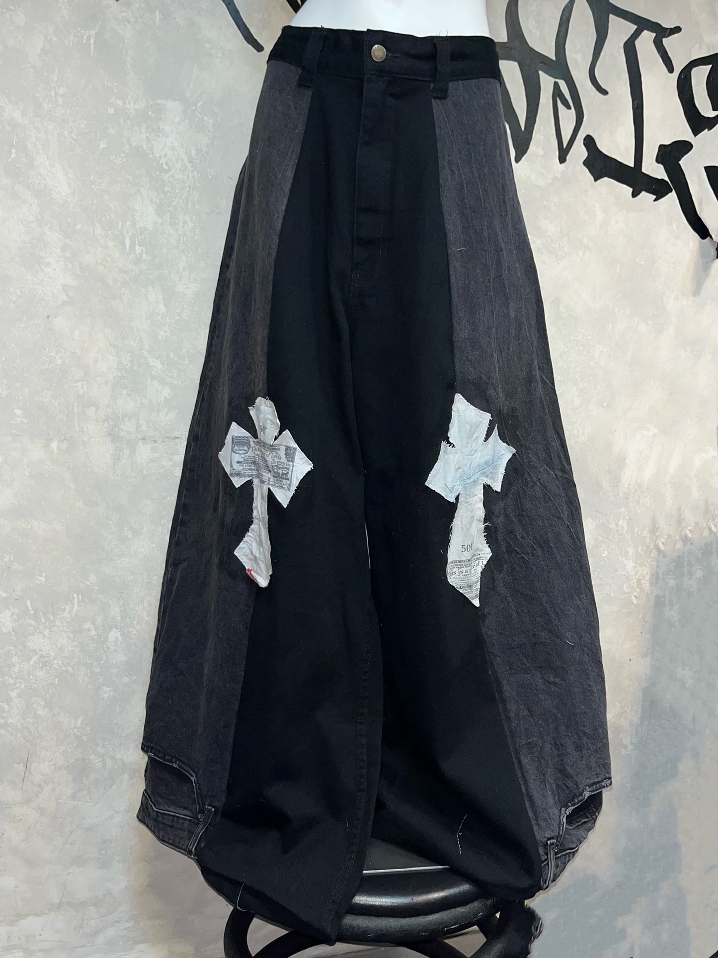 Remake Vintage Jeans (Cross On Knee//Stamped)35” #REJCOKS03