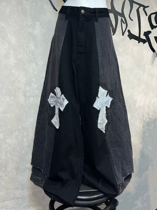 Remake Vintage Jeans (Cross On Knee//Stamped)35” #REJCOKS03