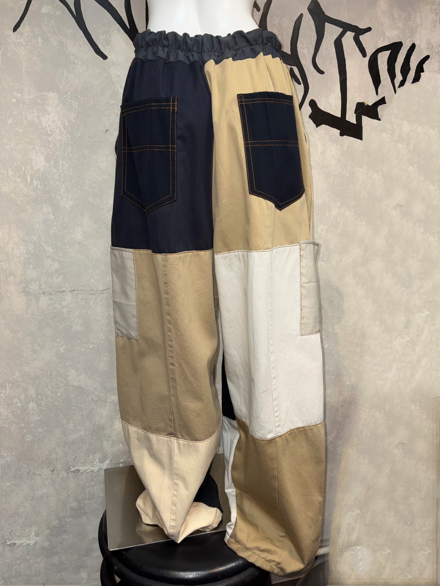 Remake Cargo Pants (Random Patchwork) 27”-33” #RCPRP02