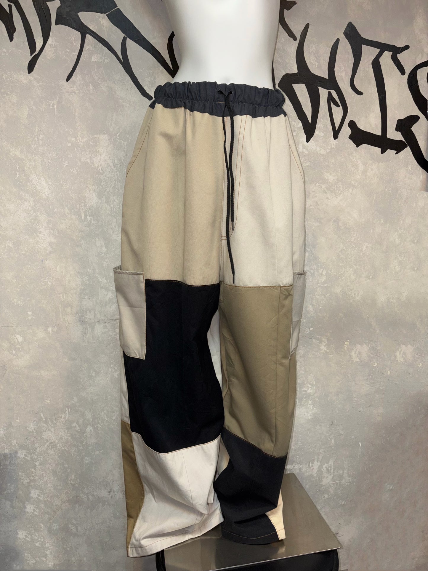 Remake Cargo Pants (Random Patchwork) 27”-33” #RCPRP02
