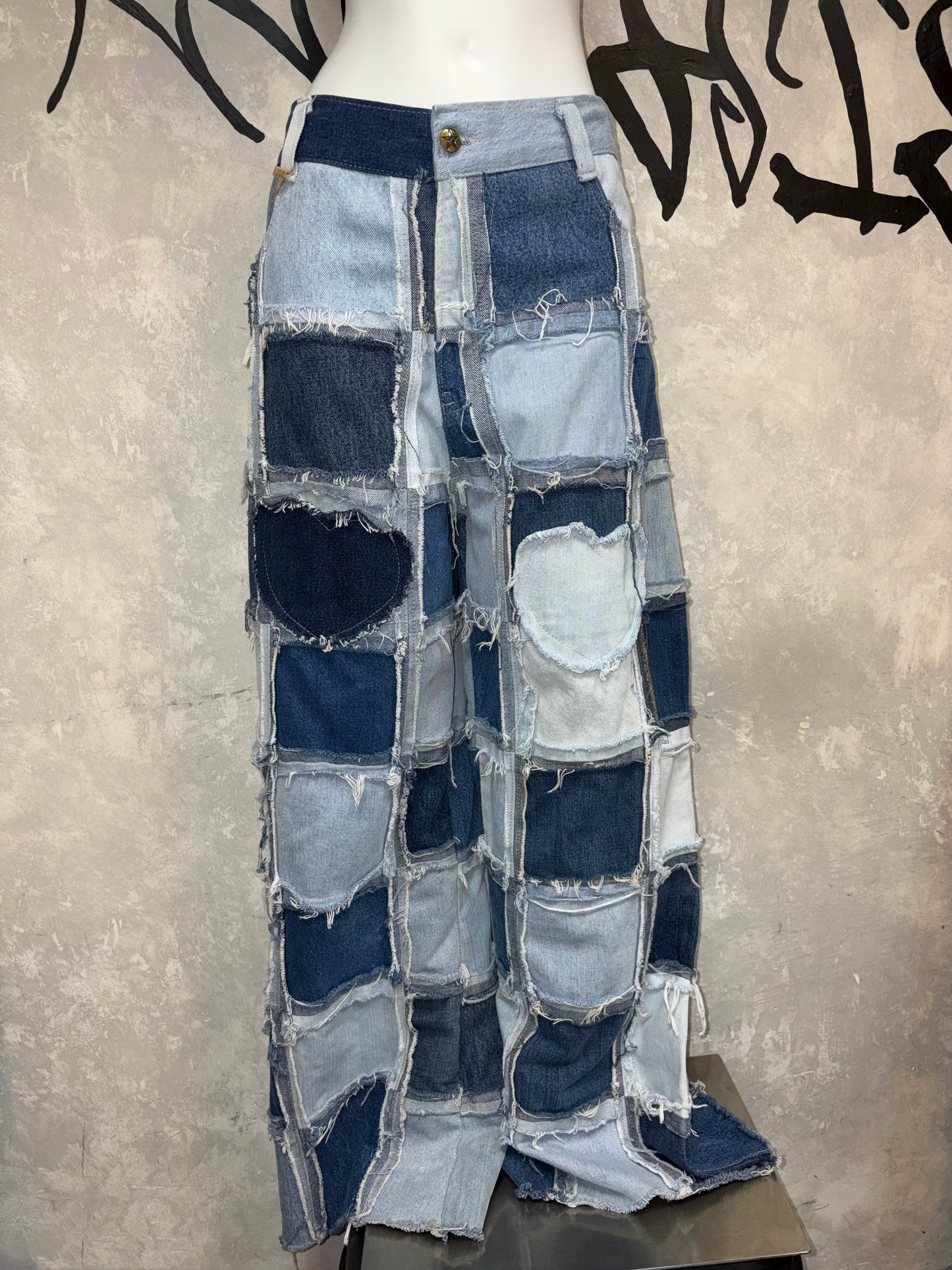 Remake Vintage Jeans (Ripped-Grid)34” #REJRG01