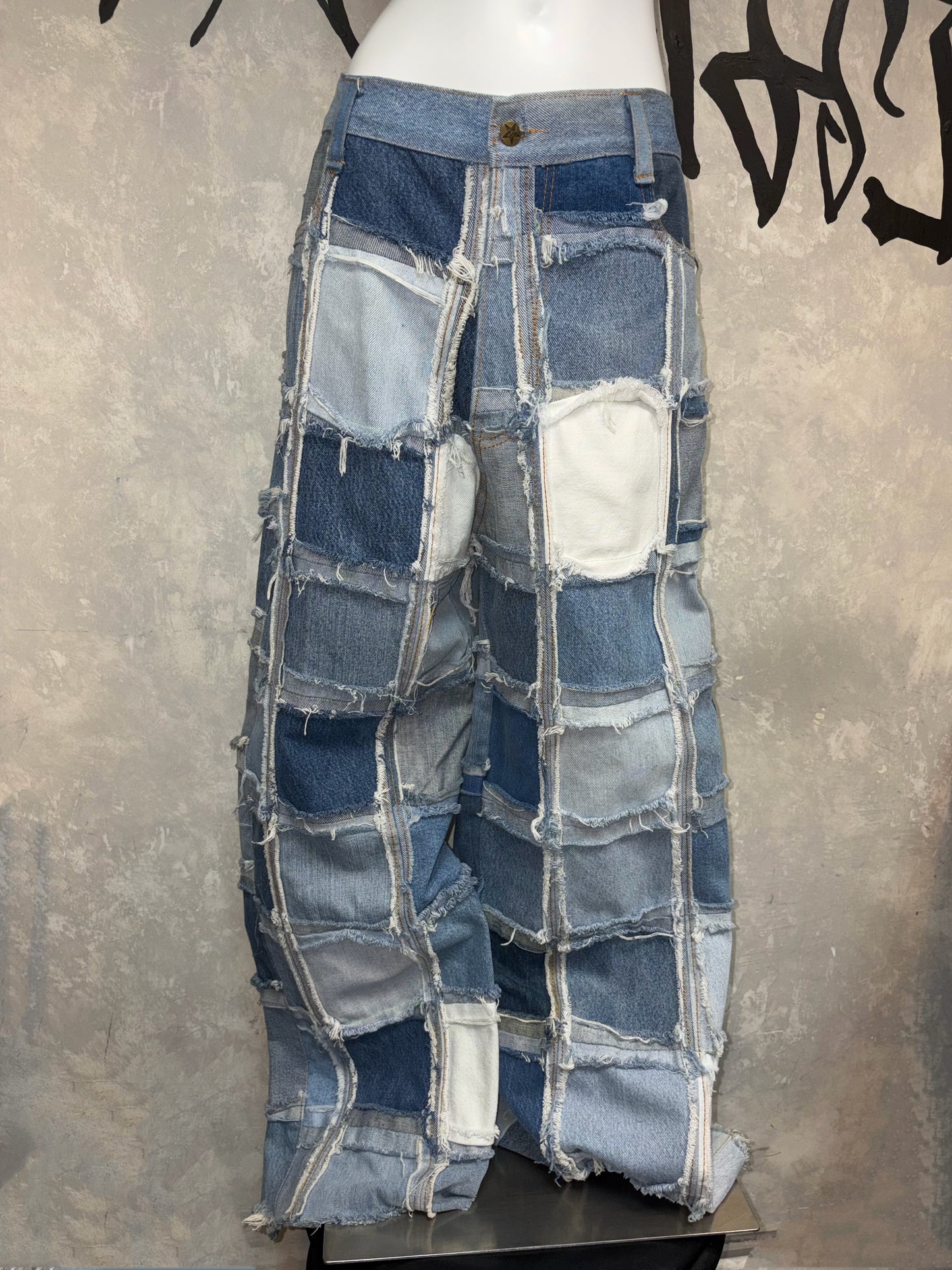 Remake Vintage Jeans (Ripped-Grid) 35” #REJRG02